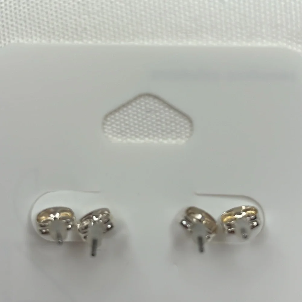 Icing Embellished Moon Connector Chain Stud Earrings Silver